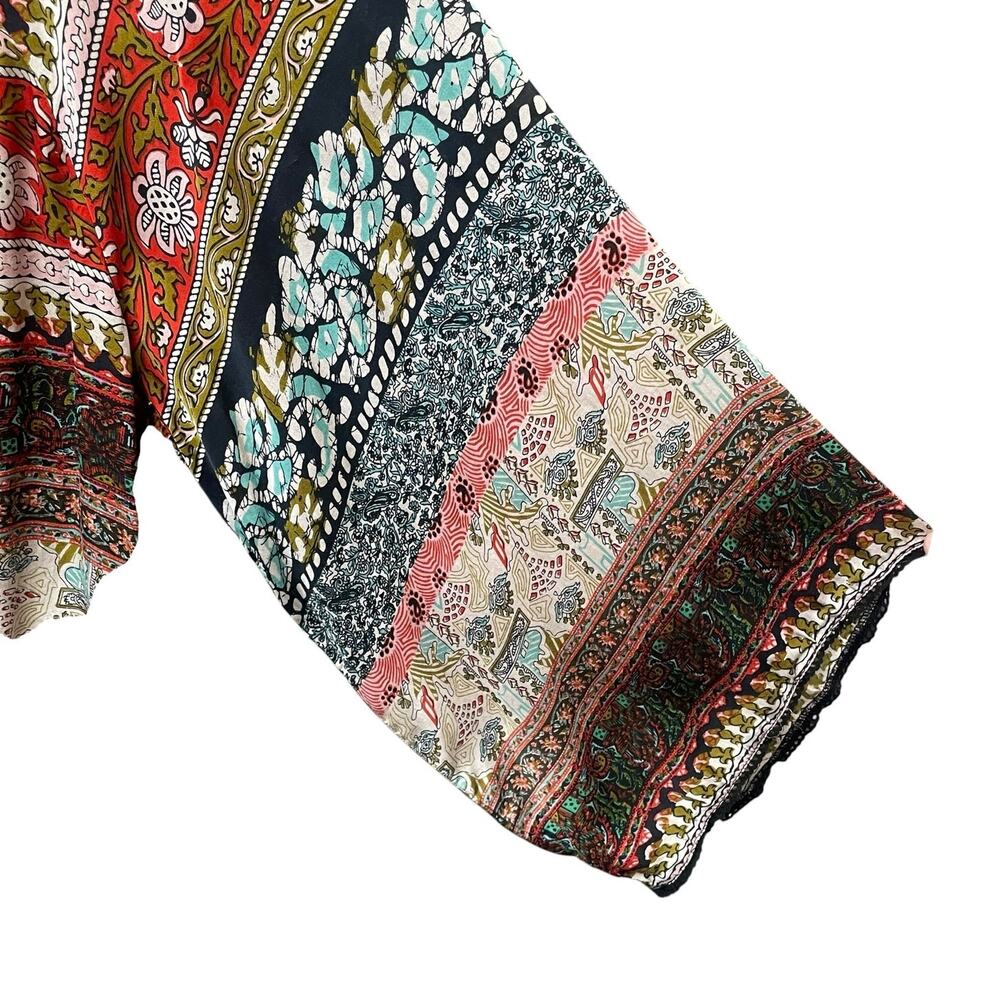 Intimately Free People Multicolor Printed Sakshi Tie Back Bodysuit Womens Small - Picture 4 of 11